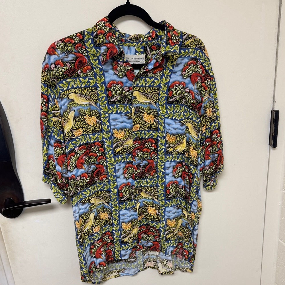 Reyn Spooner Colorful Men's Shirt with Bird and Floral Print